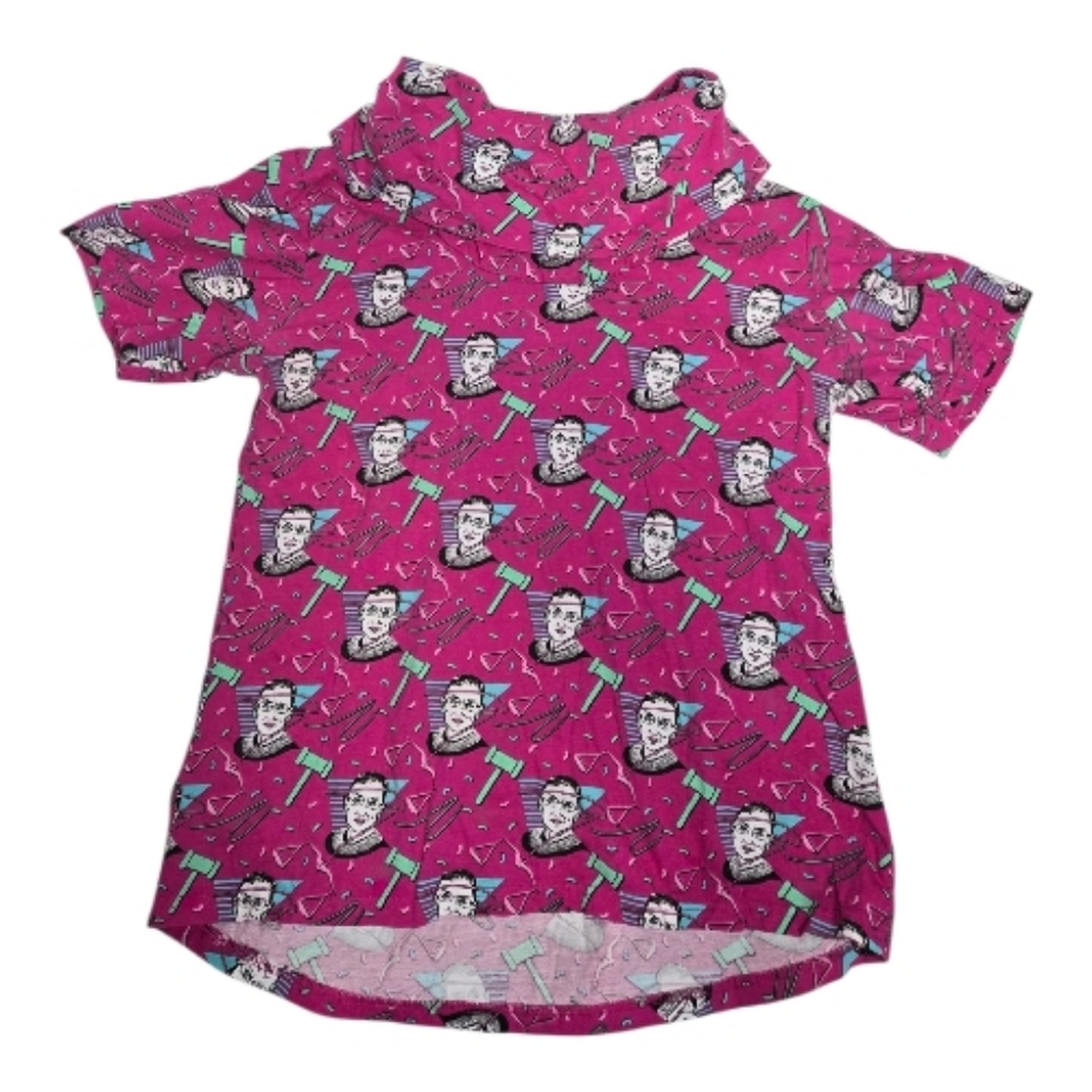 SVAHA Ruth Bader Ginsburg pink retro cowl‎ neck top L